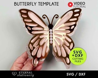 3D Butterfly SVG Template: Layered Paper Butterfly Wall Decor