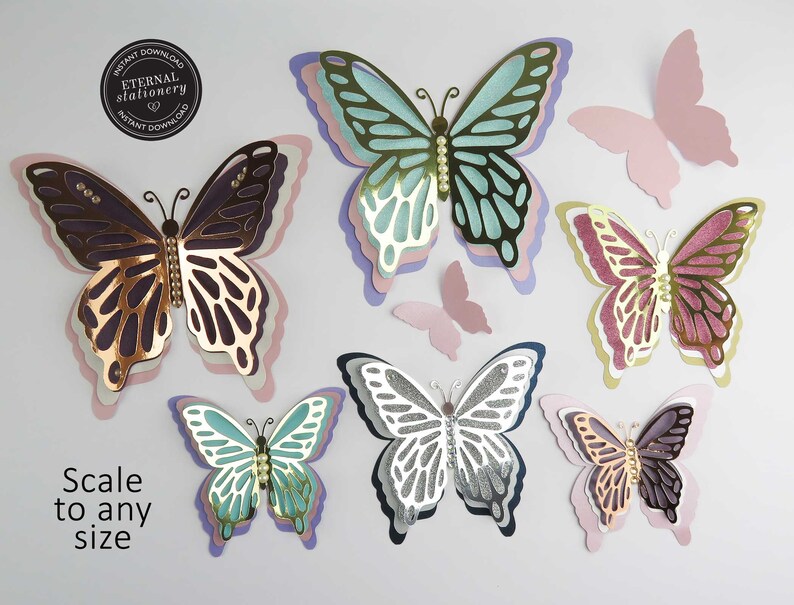 Download 3D Butterfly Cutting File Templates Butterfly SVG DXF ...