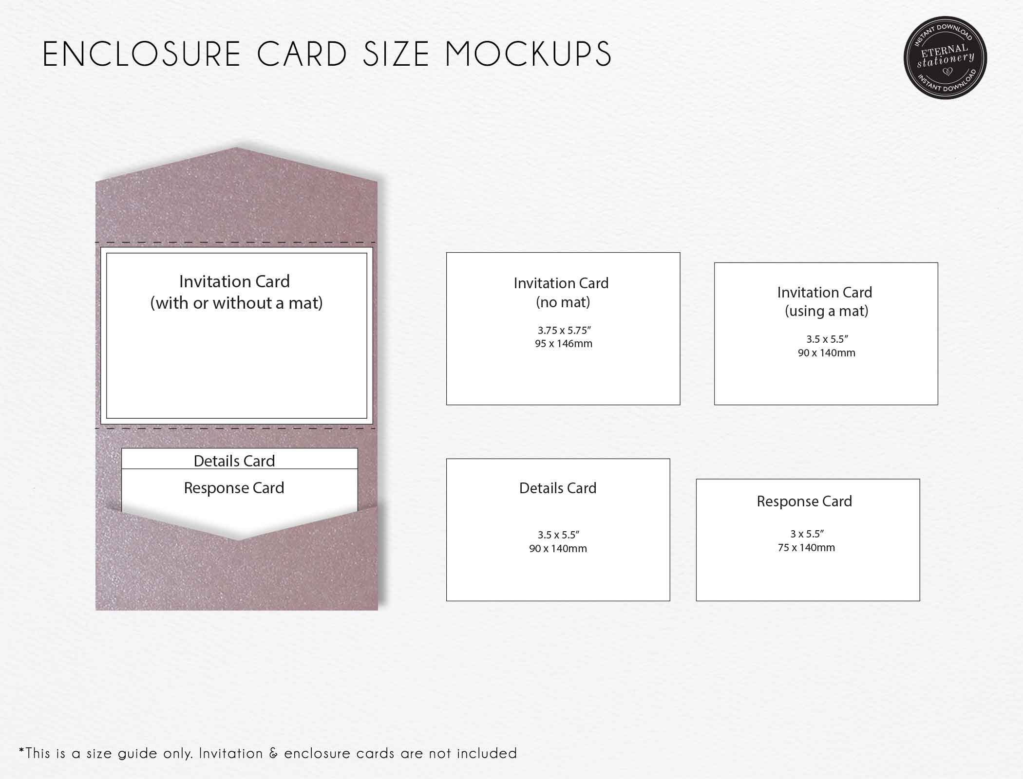 Invitation Size Guide  5x7 PocketFrame - Cards & Pockets