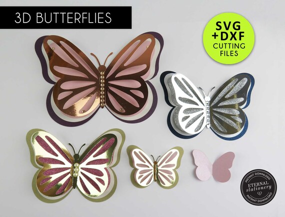 Download 3d Butterfly Cutting File Templates Paper Butterfly Svg Dxf Etsy SVG, PNG, EPS, DXF File