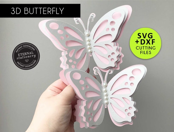 Download 3d Butterfly Cutting File Template Butterfly Svg Dxf Etsy