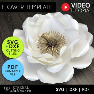 Paper Flower Template, Paper Flower SVG, DIY Paper Flowers, Rose svg, Giant Paper Flower svg, Flower svg, paper flower wall decor image 10