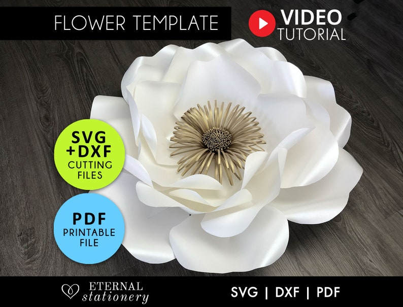 Paper Flower Template, Paper Flower SVG, DIY Paper Flowers, Rose svg, Giant Paper Flower svg, Flower svg, paper flower wall decor image 10