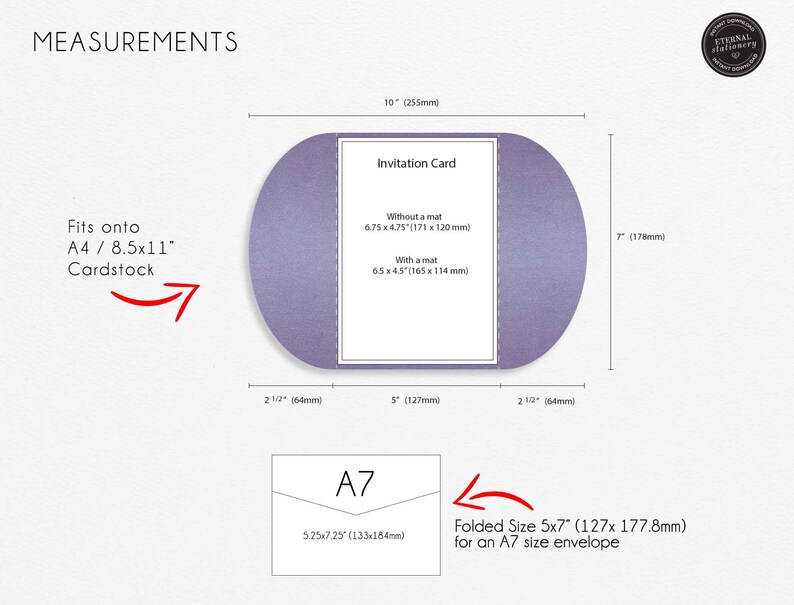 5x7 Gatefold Invitation Template PDF Print and Cut PDF File Etsy