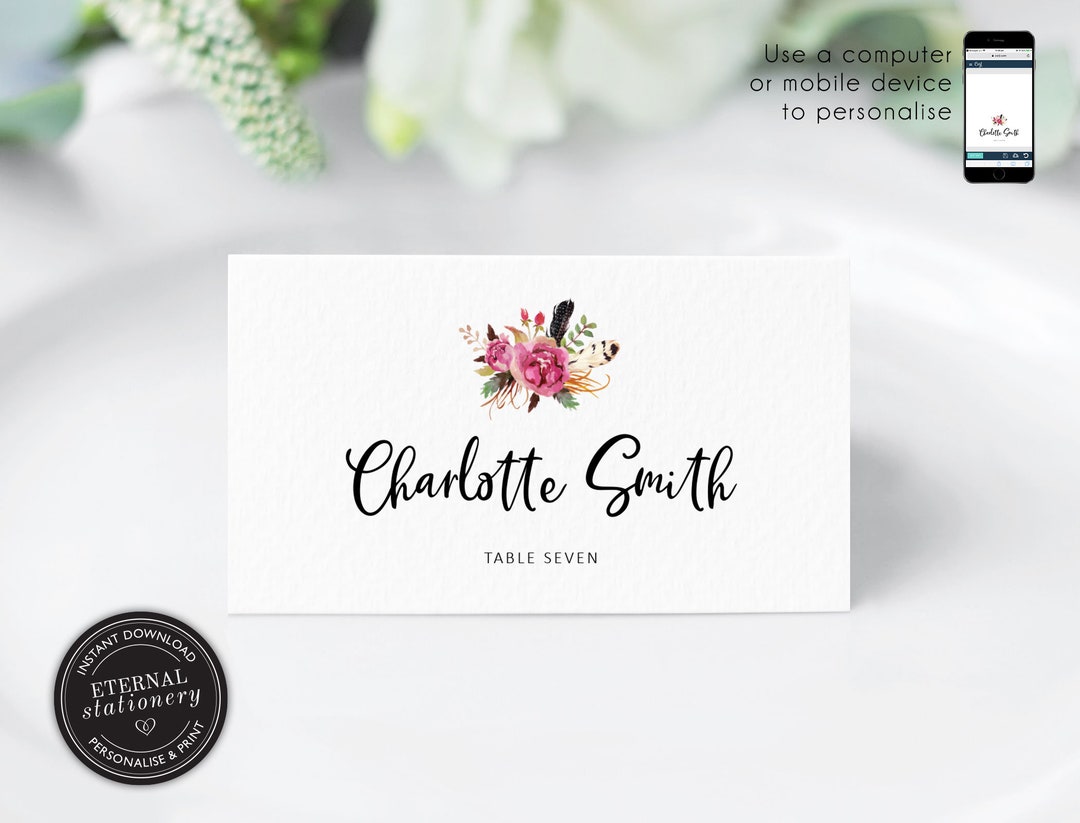 Editable Place Card Template Printable - Il 1080xN.2020231027 Nf5q