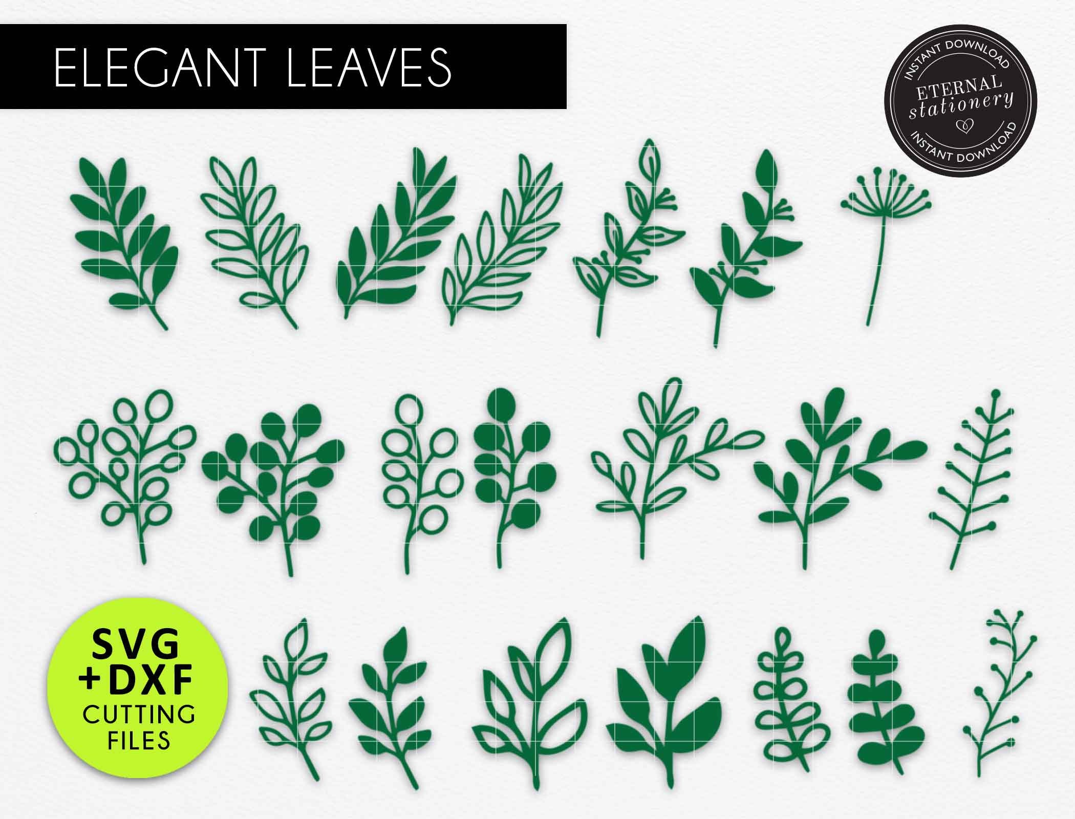 Download 21x Hand Drawn Leaf Svg Leaf Svg Floral Svg Paper Flower Etsy
