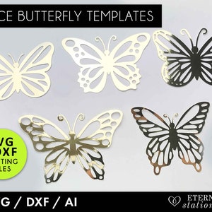 Lace Butterfly SVG, 3D Butterfly svg, Modèle papillon, Fichier de coupe papillon, glowforge svg, fichiers de découpe laser, cricut svg, papillons d’or