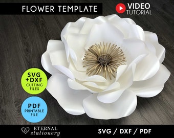 Paper Flower Template, Paper Flower SVG, DIY Paper Flowers, Rose svg, Giant Paper Flower svg, Flower svg, paper flower wall decor