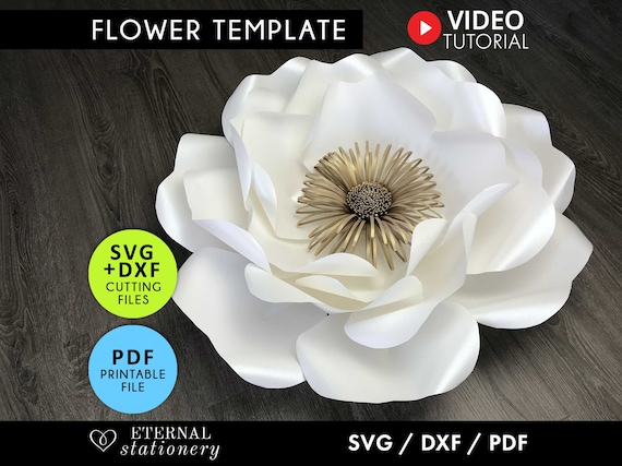 Paper Flower Template, Paper Flower SVG, DIY Paper Flowers, Rose svg, Giant Paper Flower svg, Flower svg, paper flower wall decor