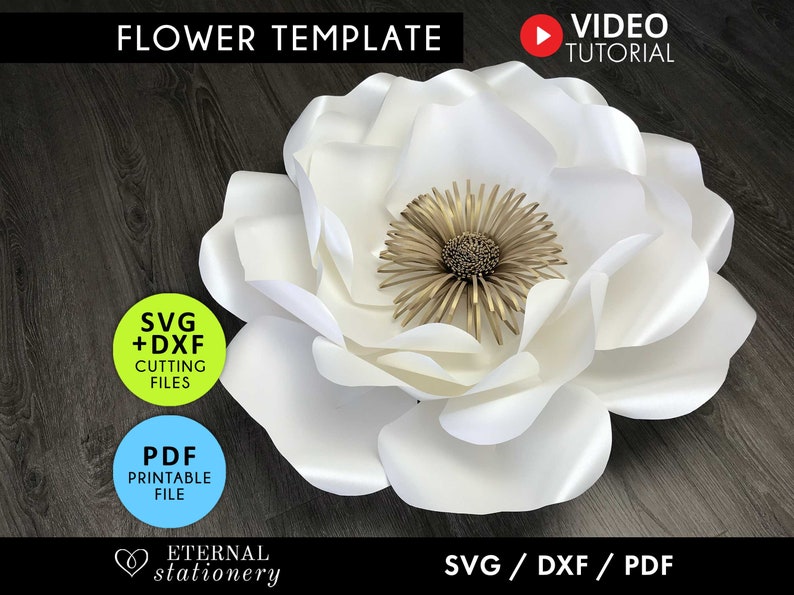 Paper Flower Template, Paper Flower SVG, DIY Paper Flowers, Rose svg, Giant Paper Flower svg, Flower svg, paper flower wall decor image 1