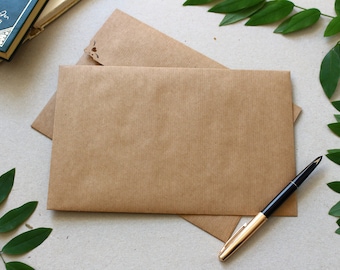 25 A10 Brown Kraft Envelopes, 6 x 9.5" Large Mailing Envelopes for Wedding Invitations, Greeting Cards, Ecofriendly Recycled Envelopes