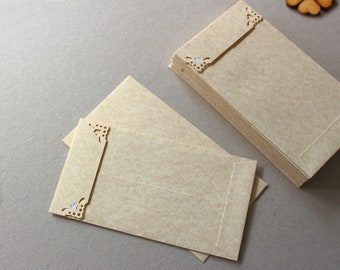 50 Coin Envelopes - Parchment Envelopes -Seed Packet Envelopes - Aged envelopes with Flap size 3 1/8" x 5 1/2"- Wedding Stationery