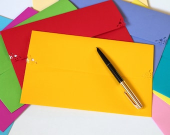 20 A9 Envelopes - Handmade Invitation Envelopes - 5 3/4" x 8 3/4" - Colorful Envelopes - Assorted Multi Colors Envelopes - Wedding Envelopes