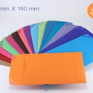 50 small coin envelopes size  80mm x 140mm - Color Paper Envelopes -  Money / Cash Envelopes - Wedding Favor Envelopes - Seed Envelopes