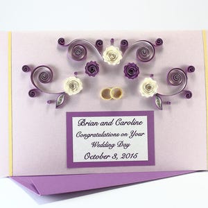 Wedding Card Handmade Personalized Quilling Card On Your Wedding Day Card Wedding Congratulations Card Luxury Anniversary Card image 2