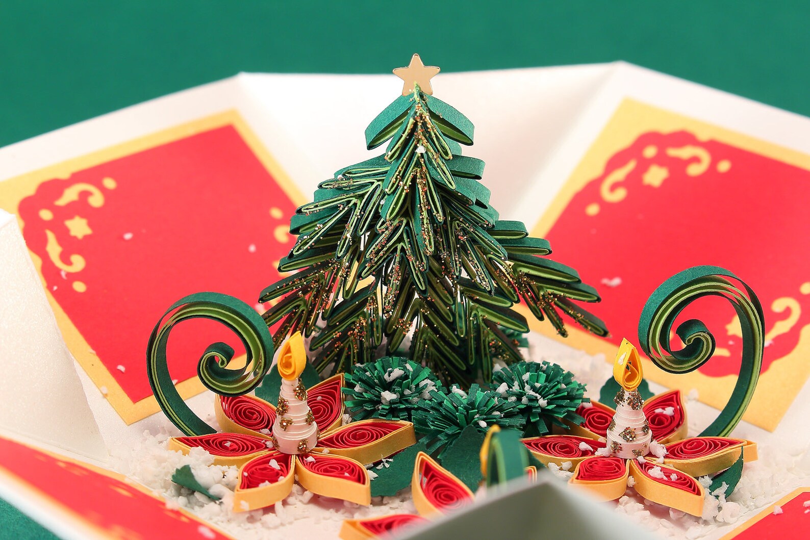 Christmas Card Box Quilling Pop up Card 3D Greeting Card | Etsy
