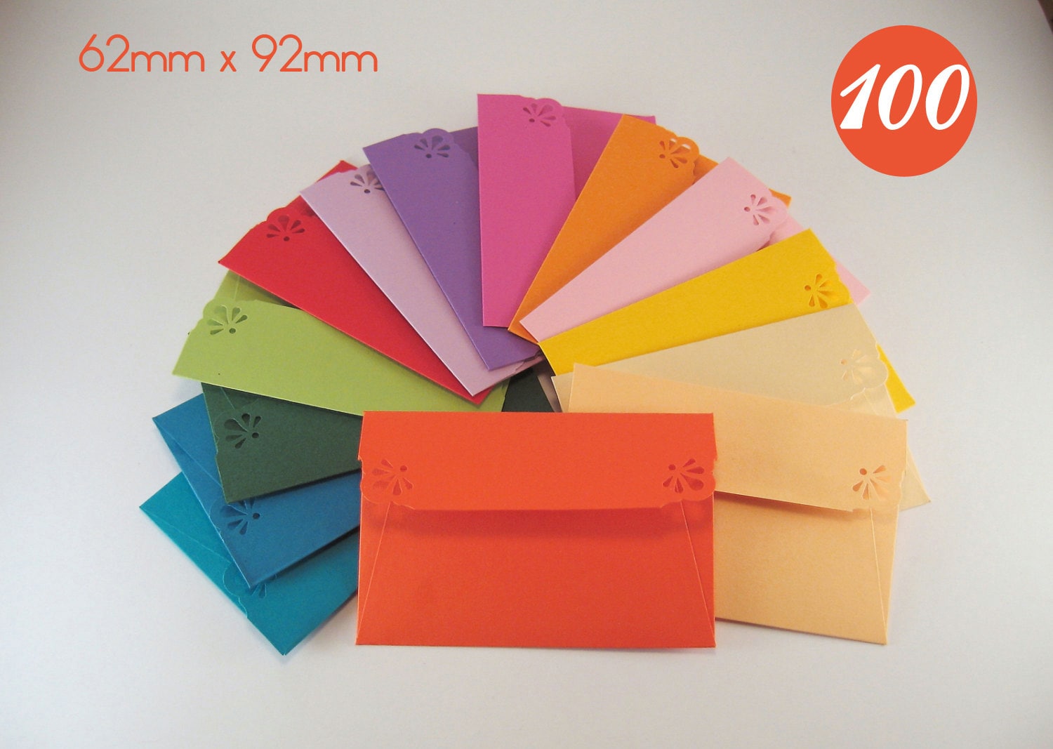100 Mini Envelopes With Notecards - Wedding Guest Book - Gift Card ...
