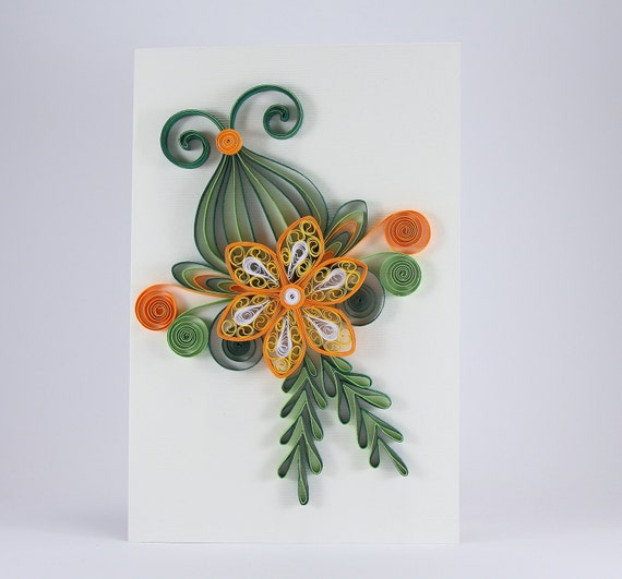 Handmade Green Birthday Card Paper Quilled Greeting Card Gift For Family  Friends