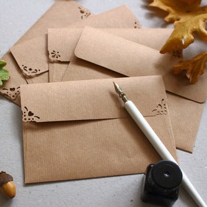 20 handmade brown paper Envelopes - C6 kraft envelopes for A6 cards or 4x6 photos - Card Making DIY Craft - Letter Writing Envelopes