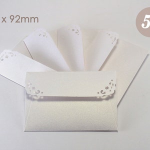 50 Mini Briefumschläge & Einlagen - Metallic Eis gold Papier Umschläge - Hochzeit Gästebuch - Geschenk Einfassungen - Glänzende Mini Briefumschläge
