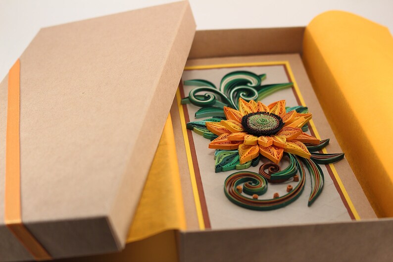 Quilling Sunflower Card Birthday Card for Mom Summer image 0