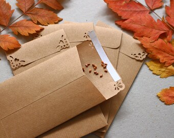 100 Pack Kraft Coin Envelopes 3.23x4.53 Inches - Small Sealed Paper Envelopes For Seeds, Cash, Jewelry