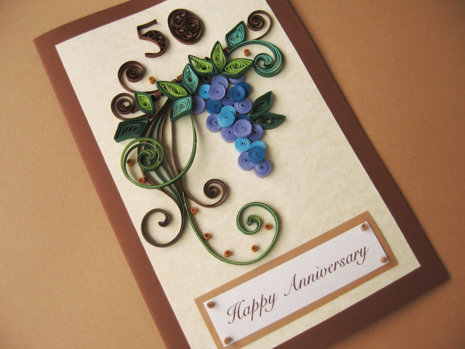 50th Birthday Card for Husband Dad Handmade Paper Quilling Etsy