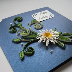 Happy Birthday Card Handmade Quilling Card Mom Birthday Card Luxury Quilled Card for Girl / Wife / Grandma / Nany Greeting Card image 1