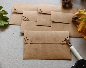 50 Rustic Envelopes.  Wedding RSVP Cards Stationery Supplies. C7 Kraft envelopes. Small Brown Envelopes. Handmade Envelopes