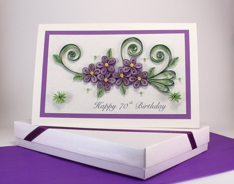 Handmade Paper Quilling card 30th 40th 50th 60th 70th 80th 90th 100th Birthday Card Mom Daughter Sister Nan Grandma 90th Birthday Card