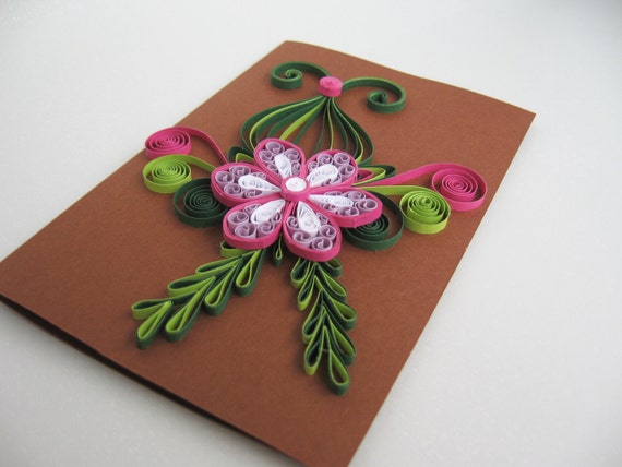 Handmade Pink Birthday Card Paper Quilled Greeting Card Gift For Family  Friends