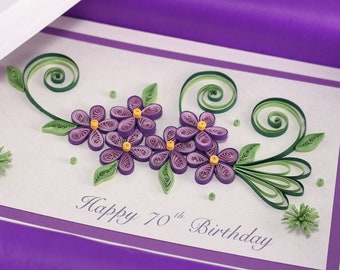 90th Birthday Card - Mom Daughter Sister Nan Grandma - Handmade Paper Quilling card 30th 40th 50th 60th 70th 80th 90th 100th Birthday Card