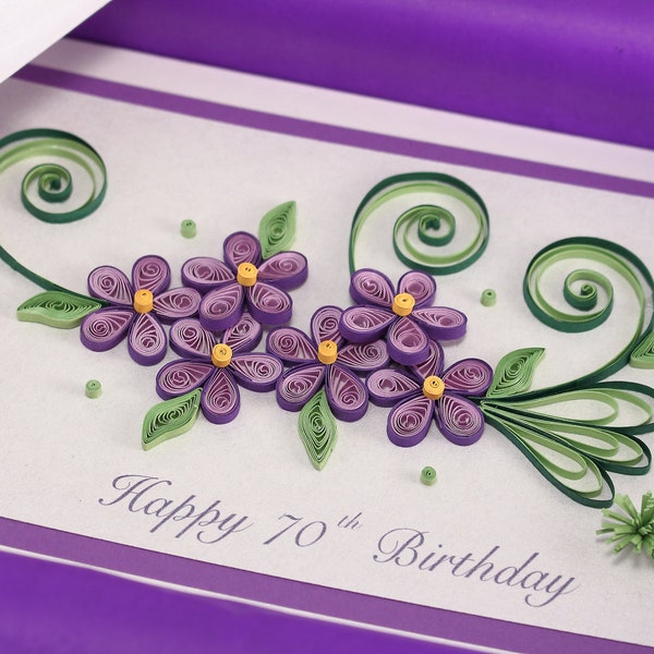90th Birthday Card - Mom Daughter Sister Nan Grandma - Handmade Paper Quilling card 30th 40th 50th 60th 70th 80th 90th 100th Birthday Card