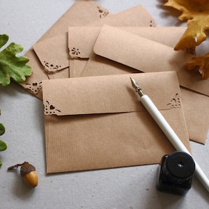 50 C6 Envelopes  for A6 Card and 4x6 Photos - kraft envelopes handmade - Rustic Wedding Stationery Invitation Envelopes handmade
