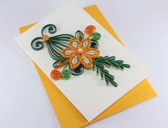 Girl flower- 3D card, Art paper, Greeting Card, Quilling Card, Craft cards,  Handmade card.