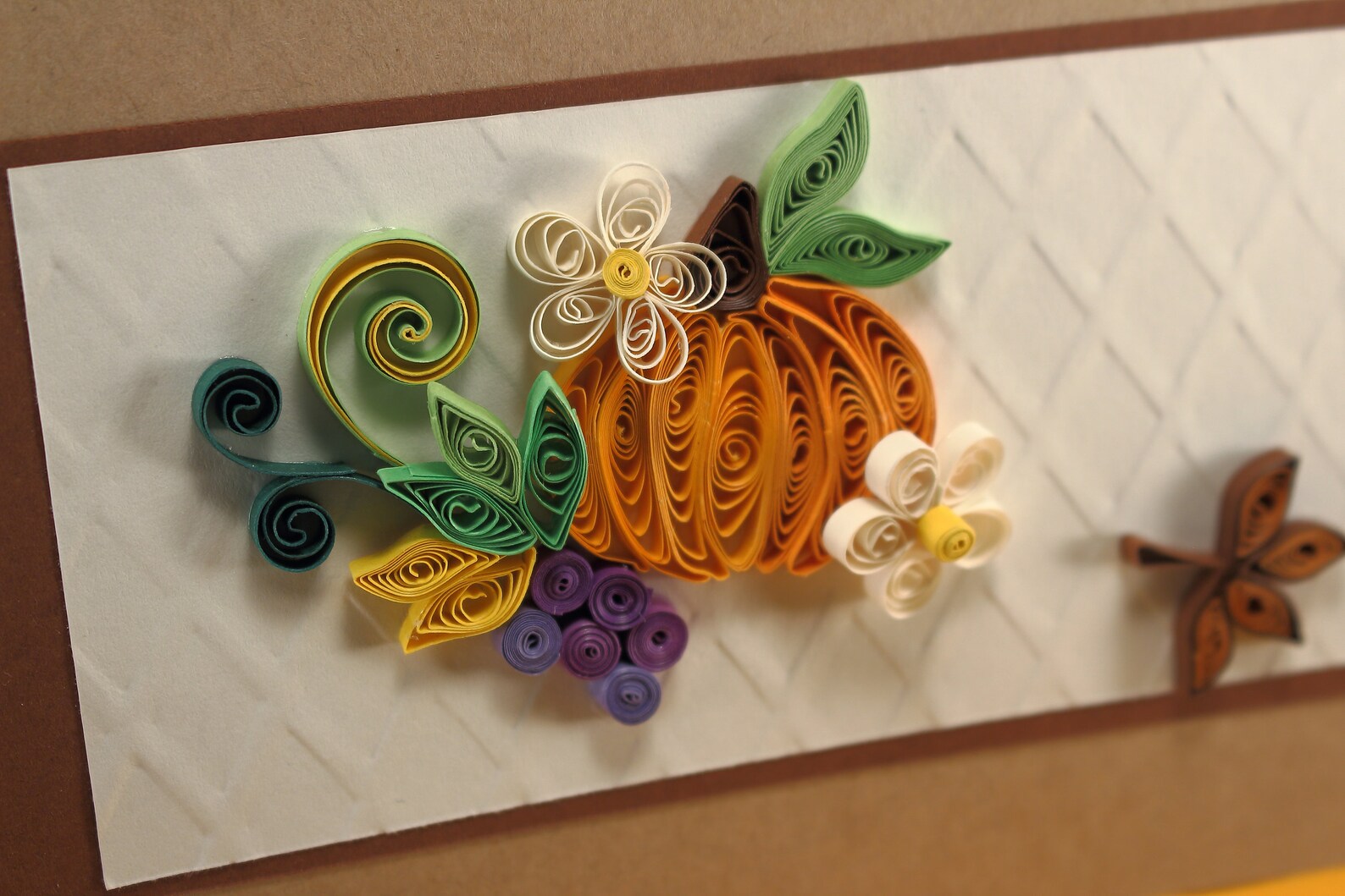 Thanksgiving Card Fall Greeting Card Quilled Pumpkin Card Etsy
