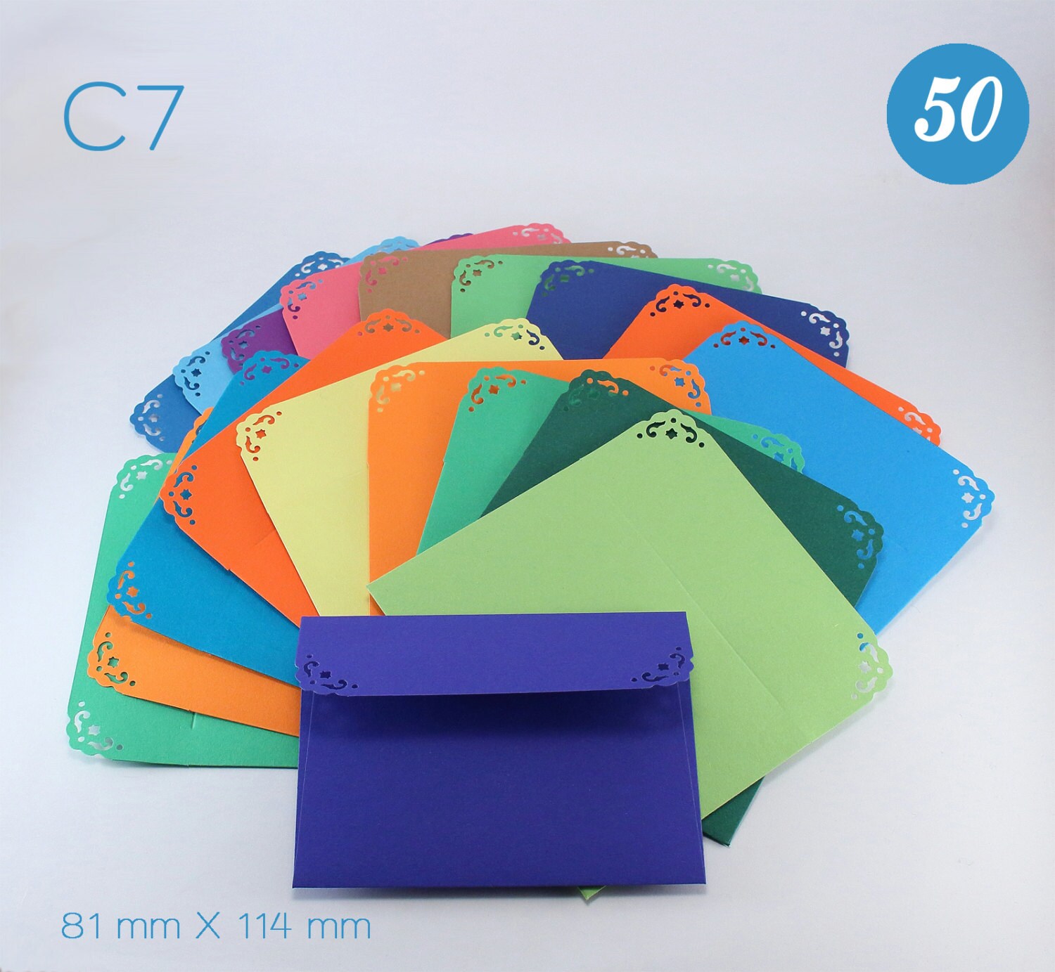 50 Small Envelopes C7 81mm X 114mm Wedding RSVP Envelopes Etsy