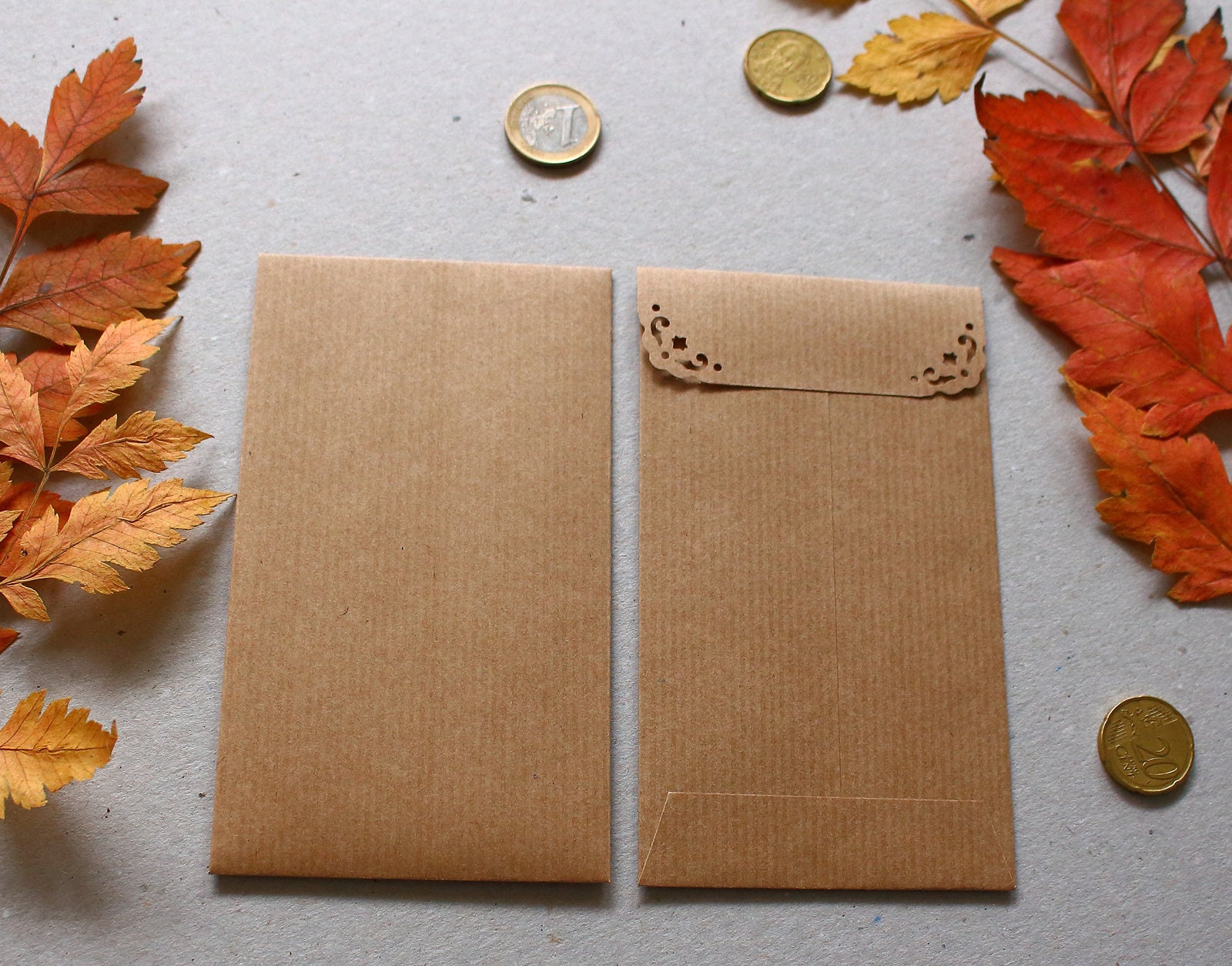 LUXPaper #5 1/2 Coin Envelopes - 50 Pack Golden Kraft Small Envelopes For Crafts, Storage & Gifts
