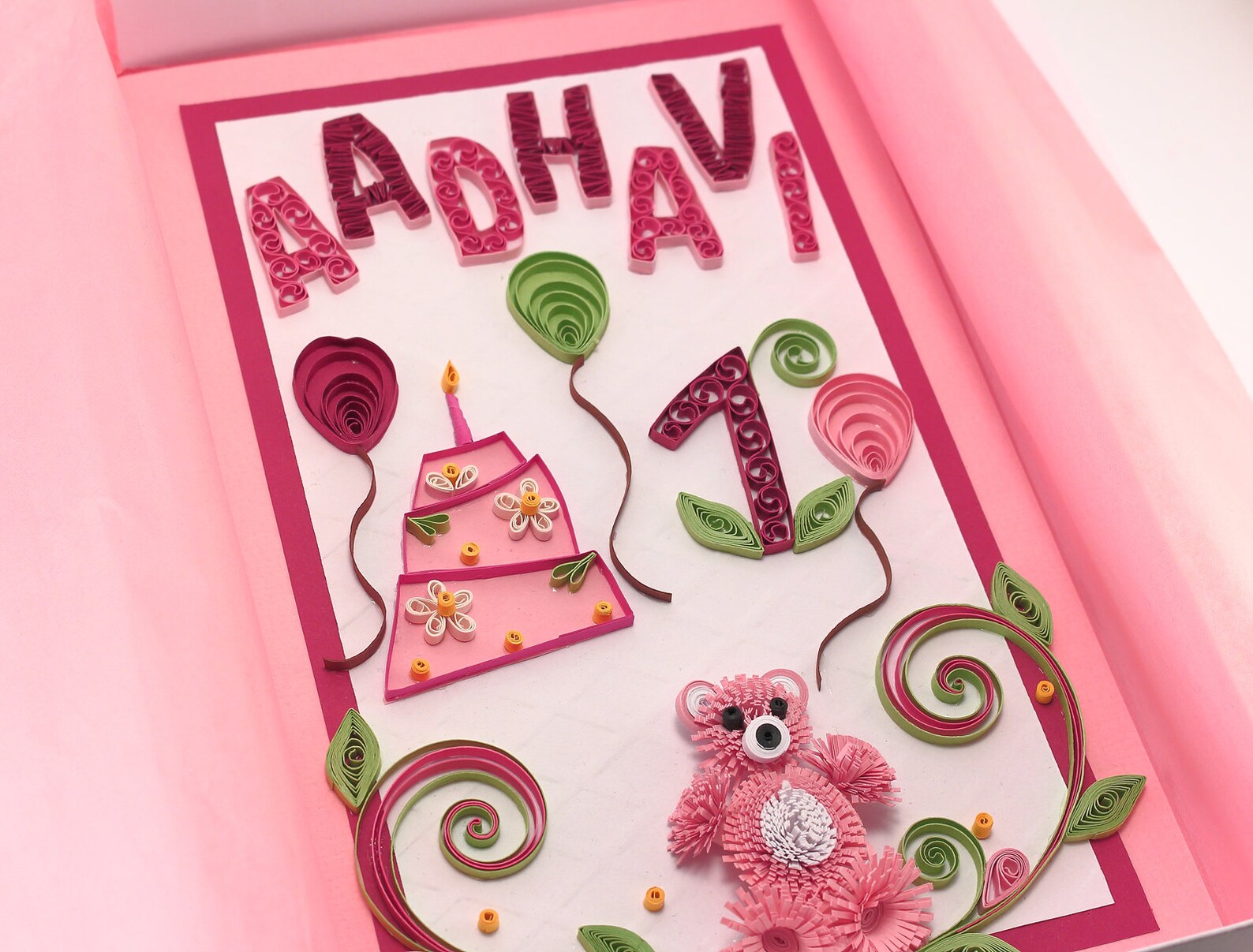 Personalized 1st Birthday Card Baby Girl First Birthday Etsy