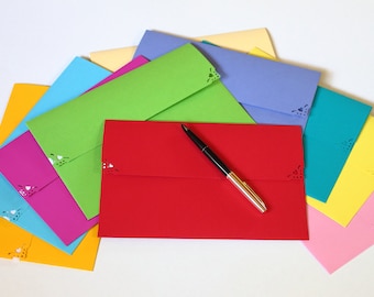 20 A7 Envelopes, Perfect for 5x7 Photos or Cards, Handmade Wedding Invitation Envelopes with Square Flap - Assorted Multi Colors Matt Paper