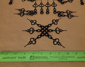 24 Vintage Glossy Black Serpentine Aluminum Clock Hands - STK #1046