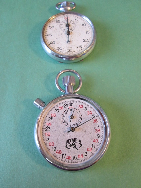 2 Partial Vintage Pocket Stop Watches for Repair Parts Etsy