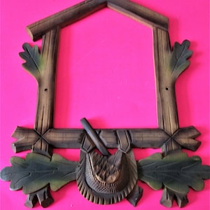 New Reproduction Wood Cuckoo Clock Frame Hunting Theme for your Cuckoo Projects - STK #1045