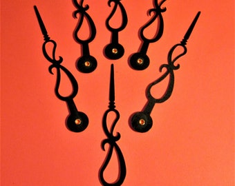6 New Black Aluminum Design Clock Minute Hands 5 1/4" - STK #1075