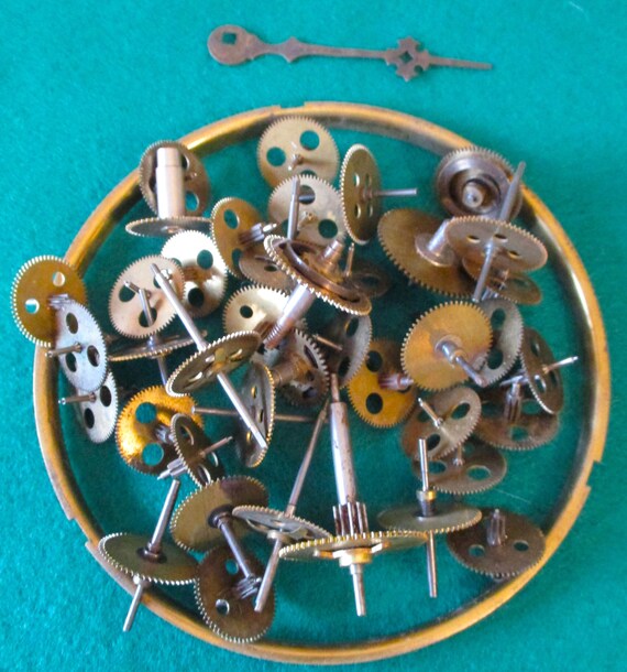 40 Assorted Small Antique Clock Wheels for - Clock Repairs - Steampunk Art - Stk# 378