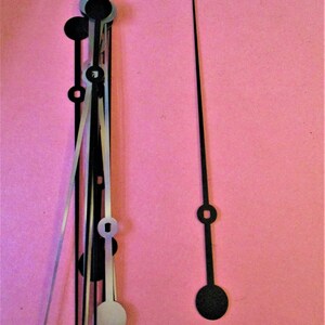 12 New 6 3/4&quot; Black Aluminum Clock Second Hands for I Shaft Movements Stk# 303