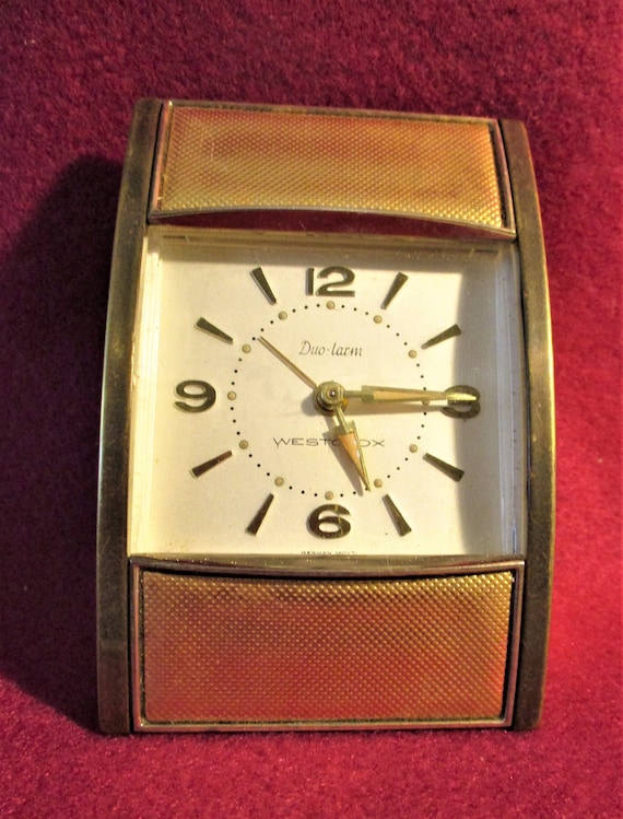 Vintage Westclox Duo - Larm Travel Alarm Clock with German Movement Stk# 920