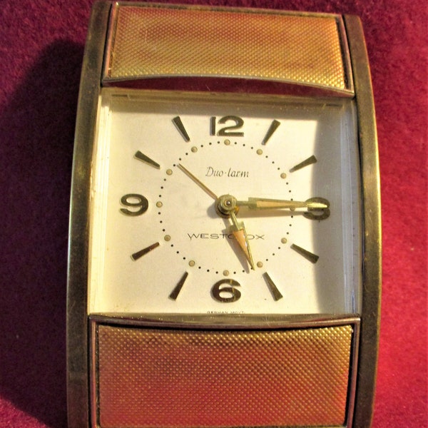 Vintage Westclox Duo - Larm Travel Alarm Clock with German Movement Stk# 920