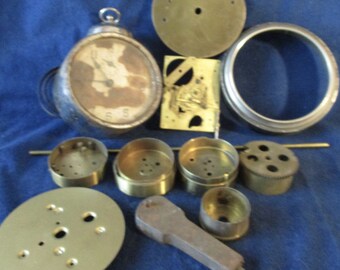 Trash of Treasure?  You Decide - Large Batch of Antique and Vintage Clock Parts and Pieces for your Clock Projects - Steampunk Art -