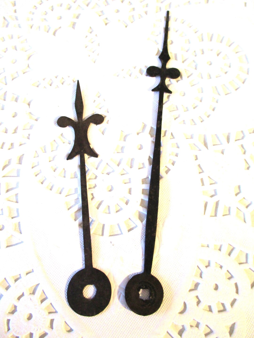 1 Pair of Antique Tall Case Clock Hands Steel Club Design Stk 490 Etsy